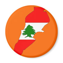 Lebanon flag map magnets