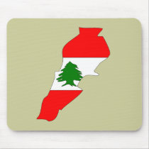 Lebanon flag map mouse pad