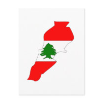 Lebanon flag map postcard
