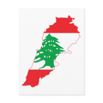 Lebanon Flag Map Postcards