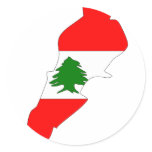 Lebanon flag map stickers