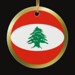 Lebanon Fisheye Flag Ornament