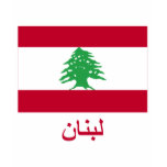 Lebanon Flag with Name in Arabic Tshirts