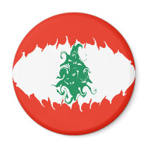 Lebanon Gnarly Flag magnets by Flagnostic Lebanon Gnarly Flag magnets
