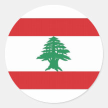 Lebanon National Flag Round Sticker