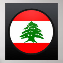 Lebanon quality Flag Circle Posters