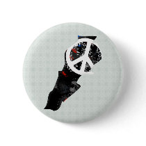 Lebanon Trendy Peace Sign with Lebanese map Pinback Buttons