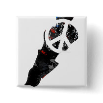 Lebanon Trendy Peace Sign with Lebanese map Pinback Button