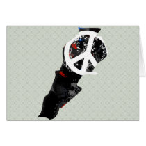 Lebanon Trendy Peace Sign with Lebanese map Greeting Cards