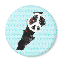 Lebanon Trendy Peace Sign with Lebanese map Magnets