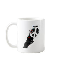 Lebanon Trendy Peace Sign with Lebanese map Mugs