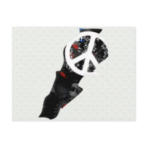 Lebanon Trendy Peace Sign with Lebanese map Postcard