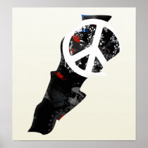 Lebanon Trendy Peace Sign with Lebanese map Poster
