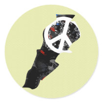 Lebanon Trendy Peace Sign with Lebanese map Stickers