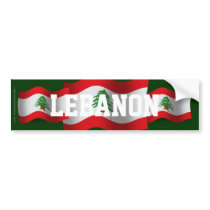 Lebanon Waving Flag Bumper Stickers