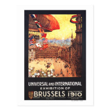 Lebaudy Airship with World Flags at Expo Post Card