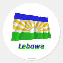 Lebowa Waving Flag with Name Round Stickers