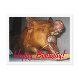 Lechon birthday postcard