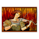 Lecons Music Violin Vintage Poster cards