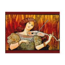 Lecons Music Violin Vintage Poster postcards by msdespina Lecons Music Violin Vintage Poster postcards