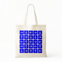 LED Arrow Square Blue Tote Bag