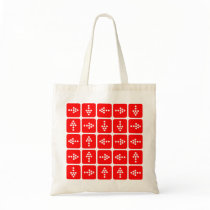 LED Arrow Square Red Canvas Bags