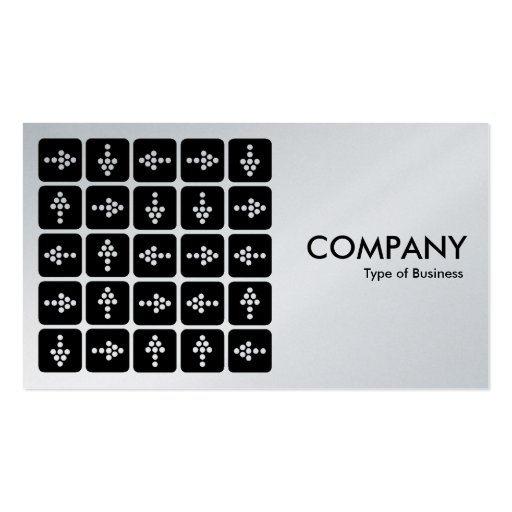 LED Arrows Square - White (Platinum Card) Business Cards