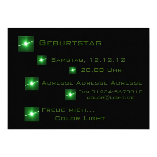 LED green Custom Invitation