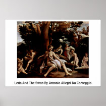Leda And The Swan By Antonio Allegri Da Correggio Posters