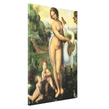 Leda y cisne de Leonardo da Vinci, renacimiento Lona Estirada Galerías