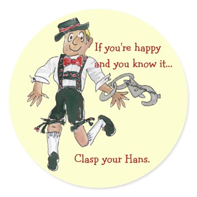 Lederhosen Octoberfest Funny Stickers Seals by zooogle