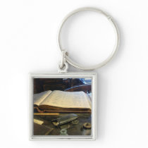 Ledger and Eyeglasses Key Chain