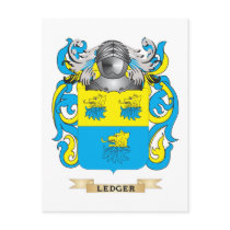 Ledger Coat of Arms (Family Crest) Post Cards