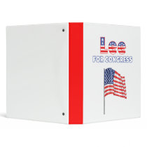 Lee for Congress Patriotic American Flag Design Vinyl Binder