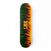 Lee skateboard fire and flames design.