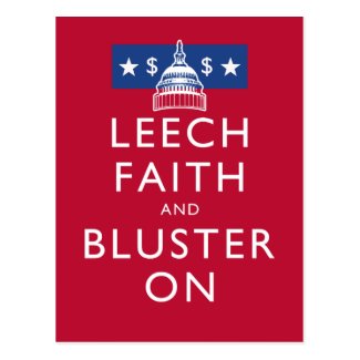 Leech Faith and Bluster On Post Card
