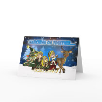 Leeds Football Supporter Elf's In Leeds Colours Greeting Card
