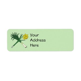 Leek and Daffodil Crossed Return Address Labels