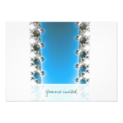 Leenece - Blue Fractal Personalized Announcements