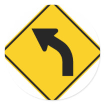 Left Curve Ahead Highway Sign stickers by wesleyowns Left Curve Ahead Highway Sign stickers