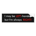 Left-handed Bumper Sticker bumpersticker