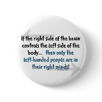 Left-handed people pinback button