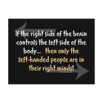 Left-handed people postcard