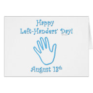 Left-hander's Day card
