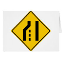 Left Lane Ends Highway Sign cards