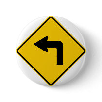 Left Turn Ahead Highway Sign buttons by wesleyowns Left Turn Ahead Highway Sign buttons