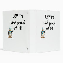 Lefty and Proud of it! Left handed funny sayings Vinyl Binders