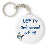 Lefty and Proud! With penguin in blue & black Keychain
