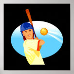 Lefty Girl Batting.png Posters