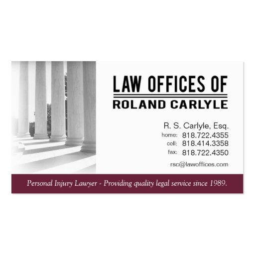 Legal2 Law Offices of Attorney Business Card (front side)
